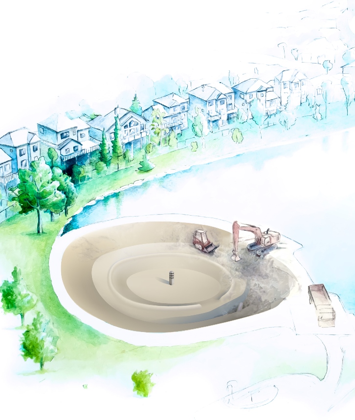 Conceptual Nautilus Pond™ retrofit maintenance