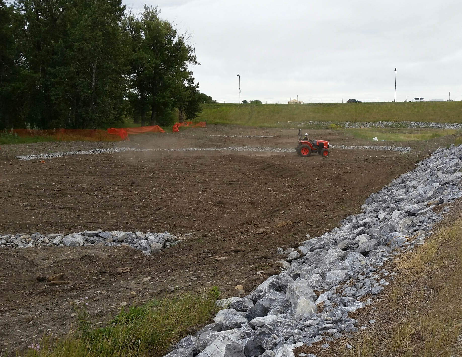 Finished grade, seed application